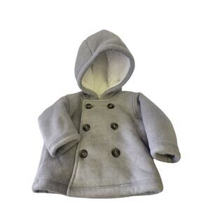 The Chldrens Place Infant Baby 3-6 Month Shearling Lined Gray Softshell Jacket